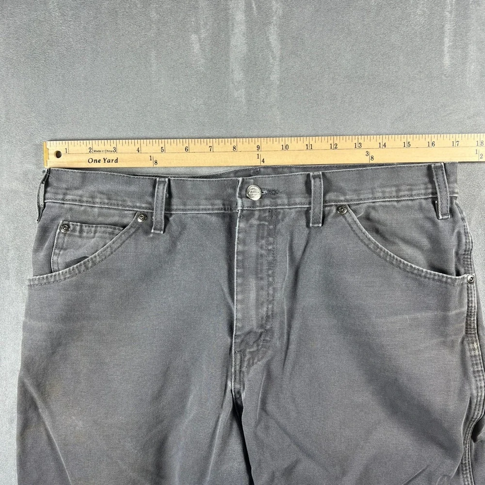 Y2k Distressed Dickies CArpenter Pants Gray Size 34x34 Workwear‎ Grunge Skater